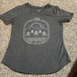 Zoe + Liv Charcoal Mountain Graphic Tee